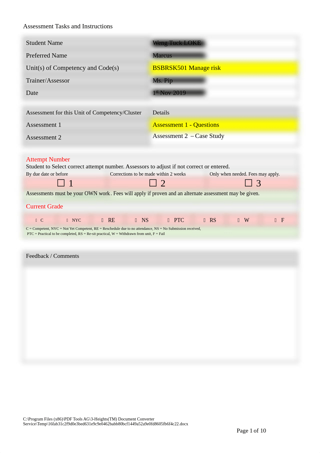 BSBRSK501 Assessment 1 Questions  V3.2.pdf_dpvuwle5lgn_page1