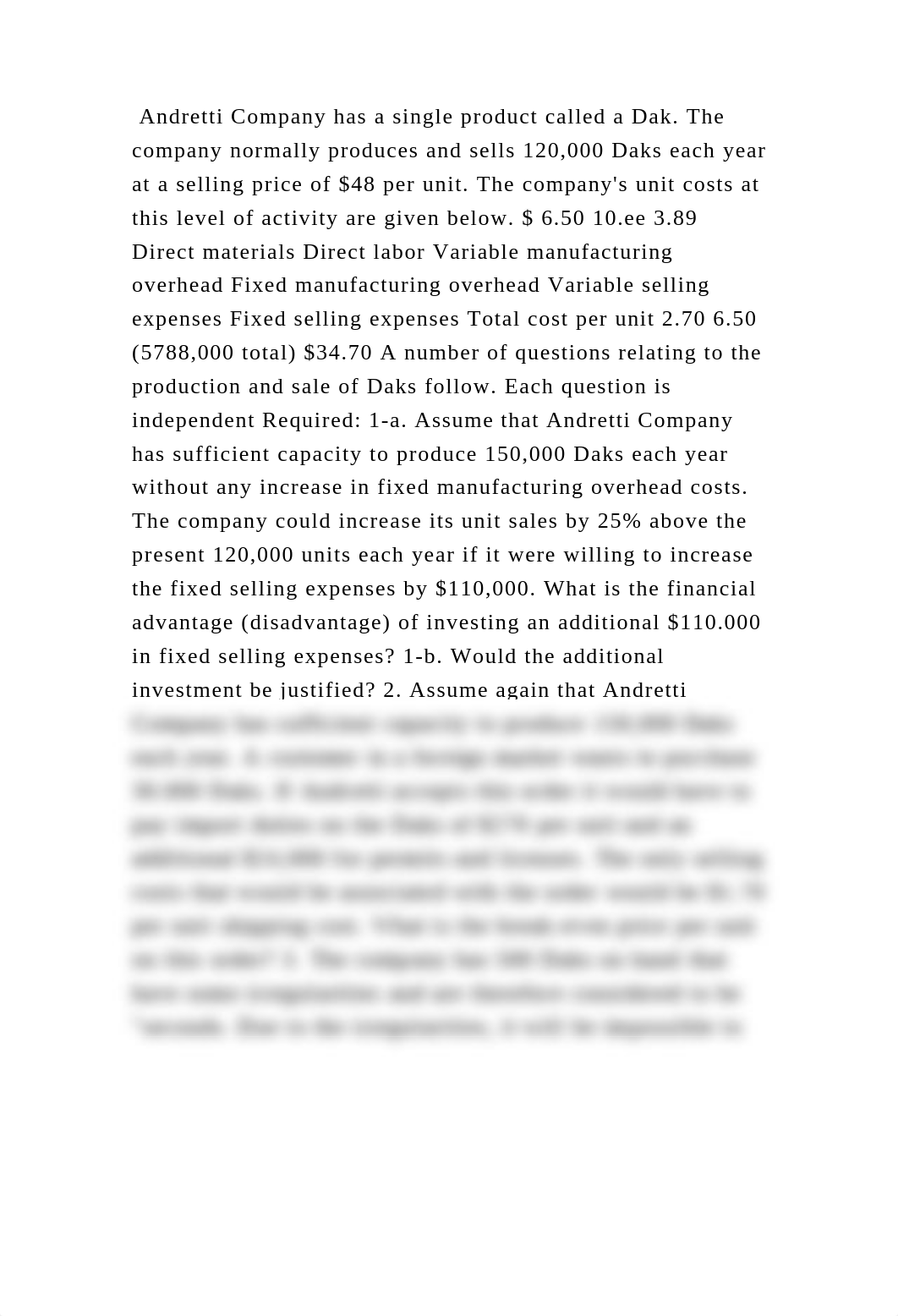 Andretti Company has a single product called a Dak. The company norma.docx_dpw3v502rw0_page2