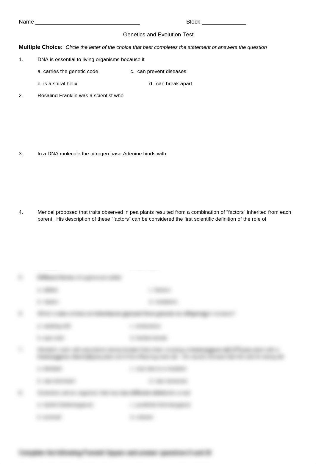 Genetics and Evolution Test_dpw9qdcsgqh_page1