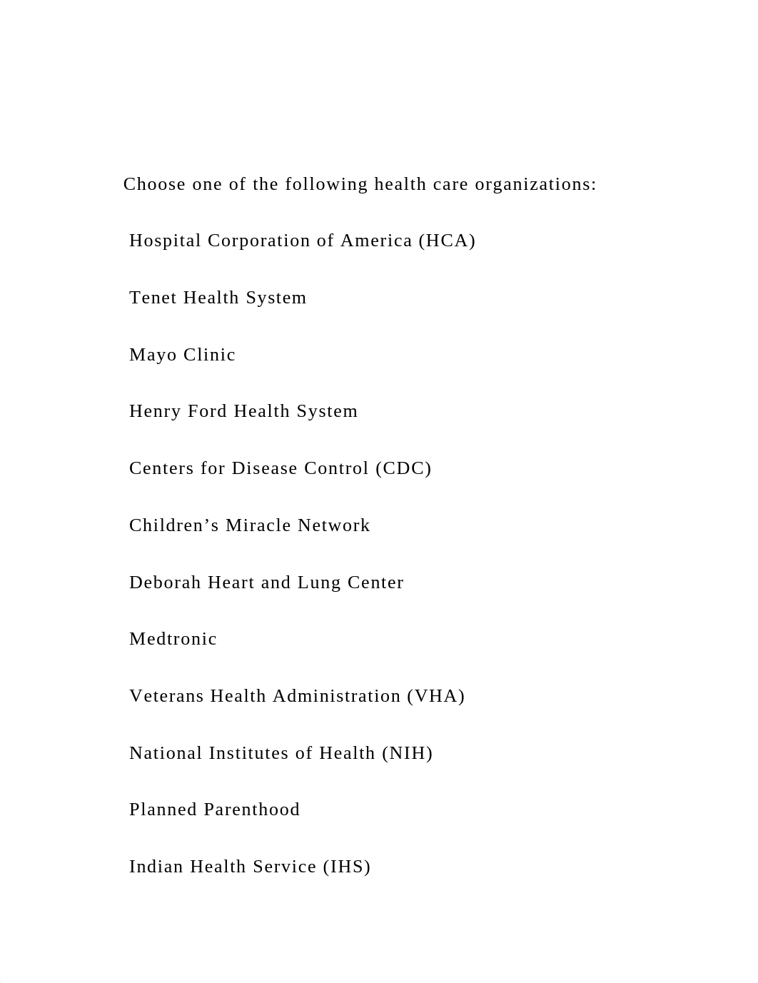 Choose one of the following health care organizations    Hos.docx_dpwba5wxbc3_page2