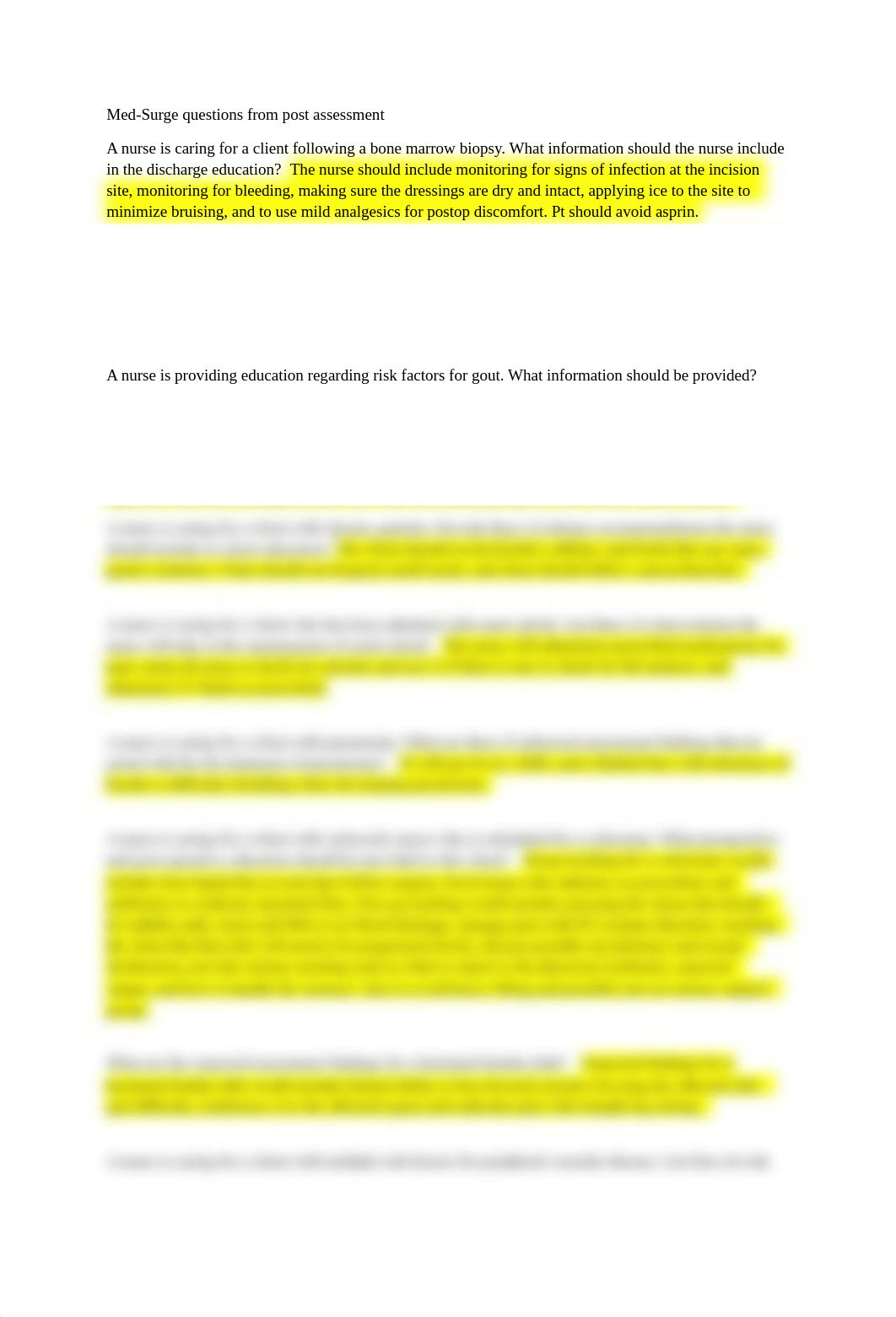 med surge post assessment questions.docx_dpwdnldmp8z_page1