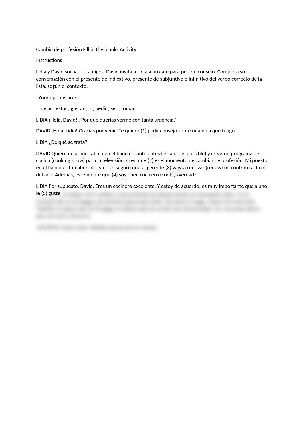 week 13 Cambio de profesión Fill in the blanks Activity.docx_dpx4n0korup_page1