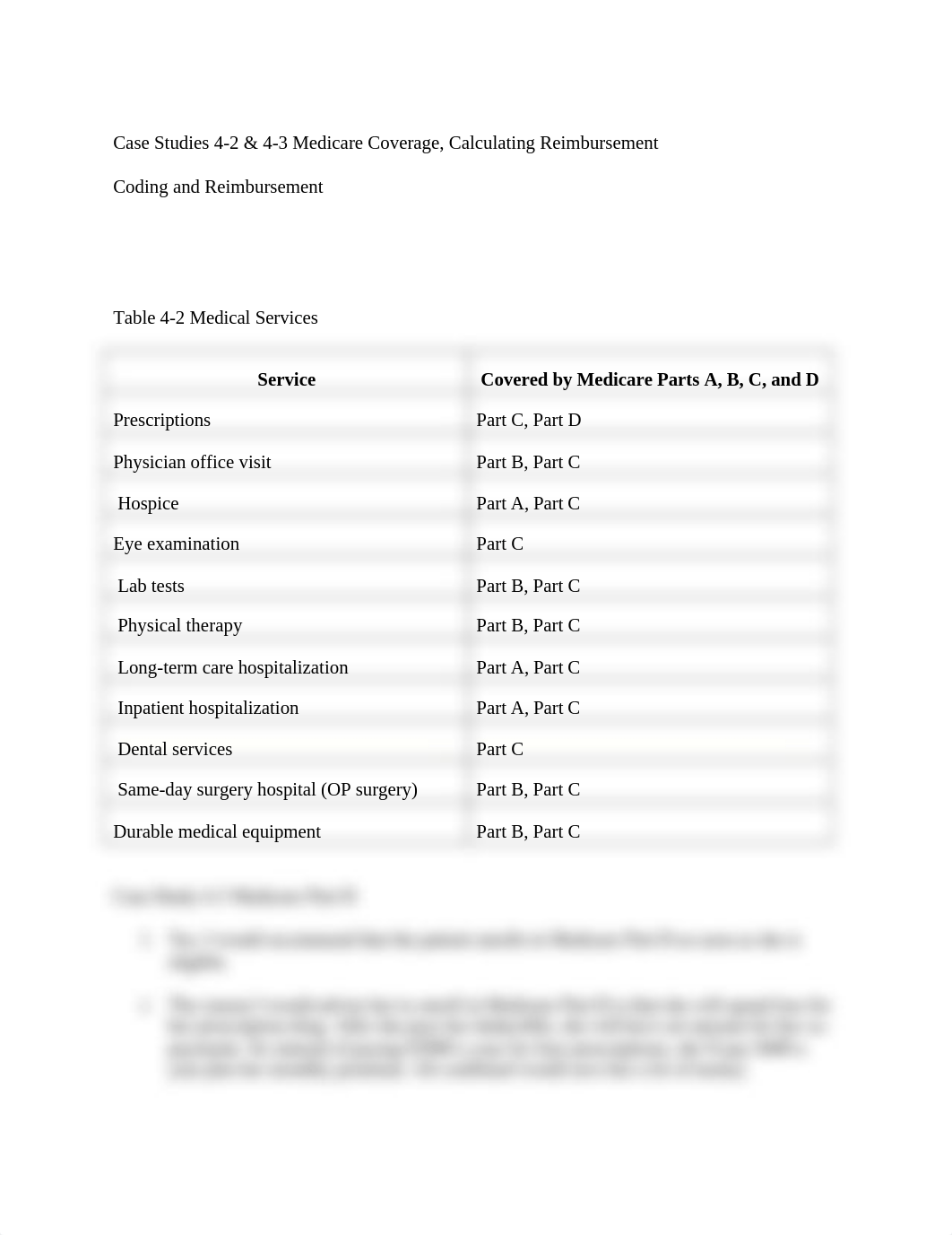 Case Studies 4-2 & 4-3 Medicare Coverage, Calculating Reimbursement.docx_dpx65cgp7sx_page1