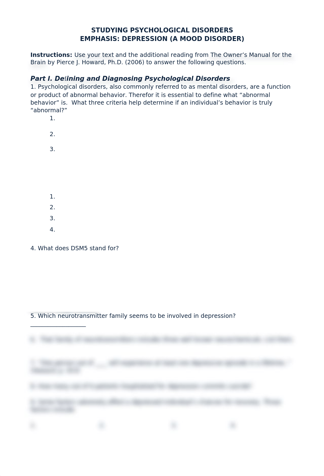 chapter 14 depression study questions based on Owner's Manual for the Brain.docx_dpxfckz9065_page1