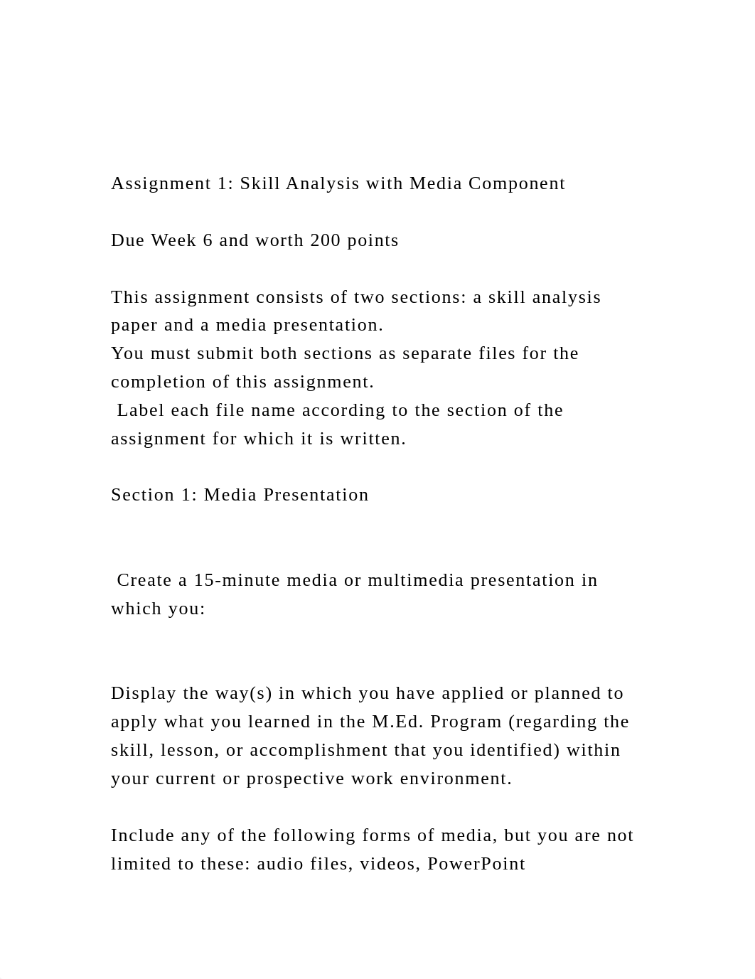 Assignment 1 Skill Analysis with Media ComponentDue Week 6 .docx_dpxkhncsruq_page2