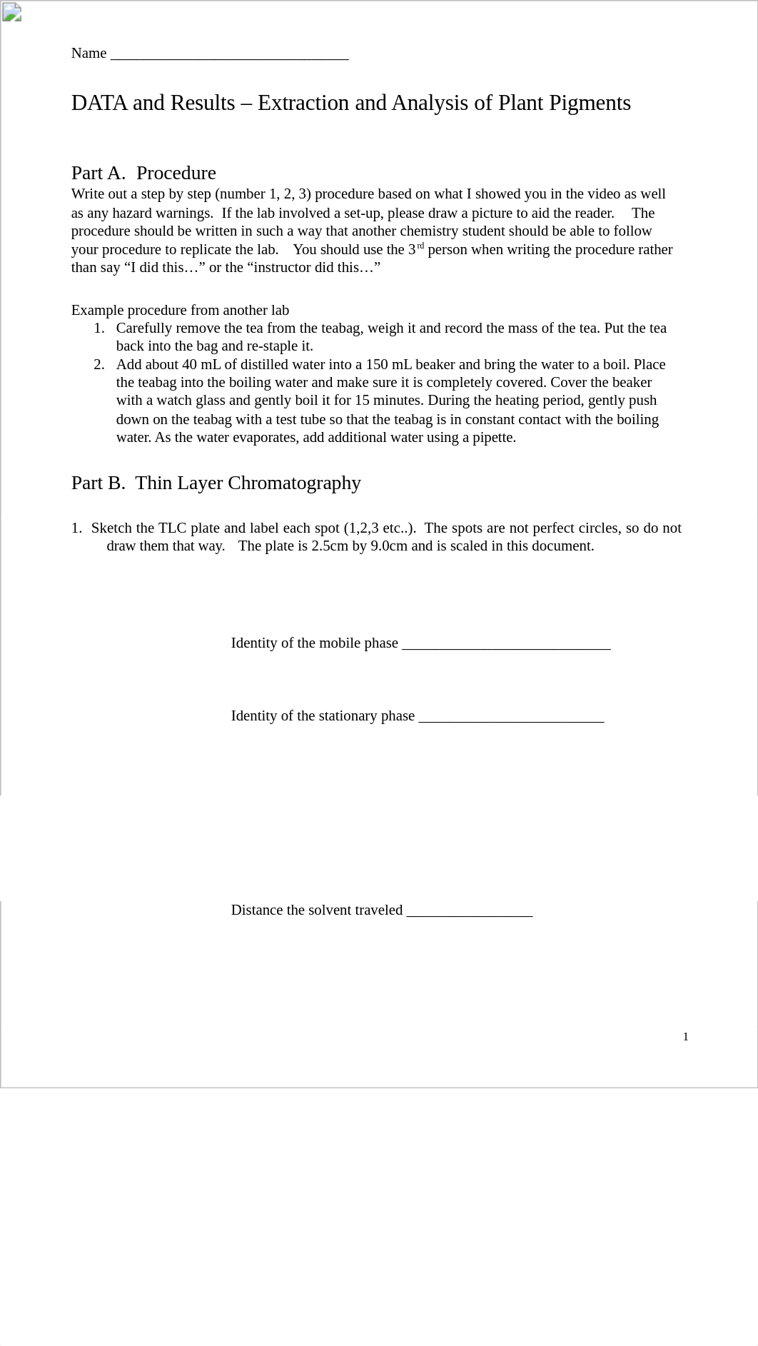 Extraction and Analysis of plant pigments lab report.doc_dpxpf689giq_page1