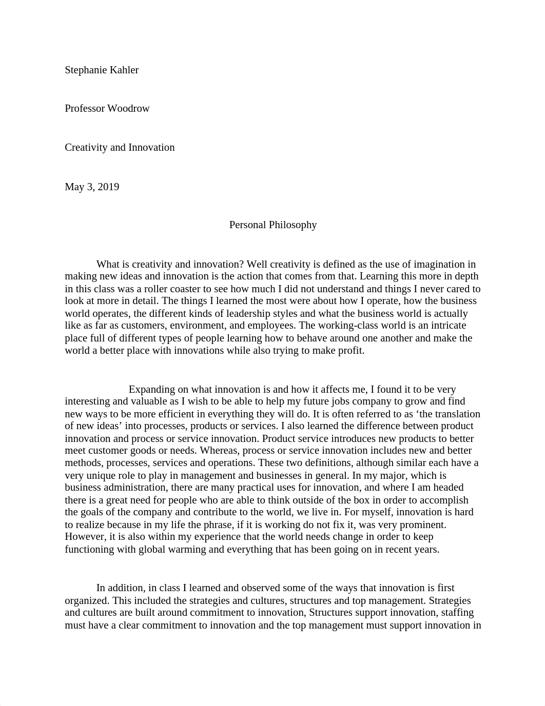 Personal Philosophy Paper Creativity and Innovation.docx_dpxr1j6ckvd_page1