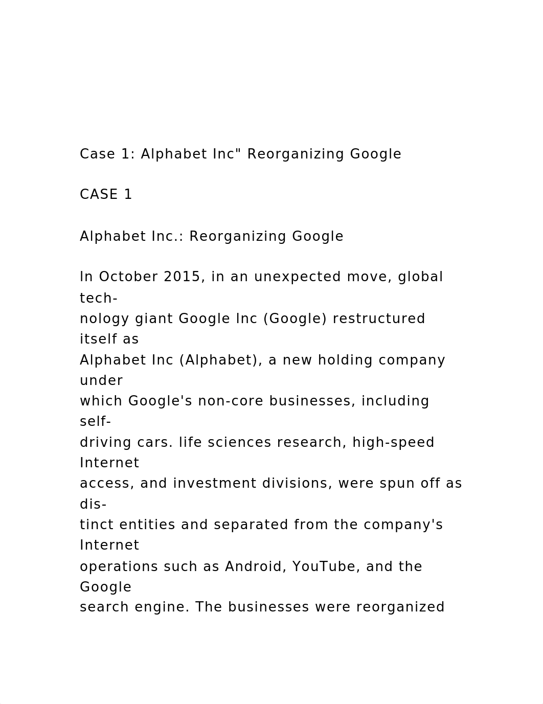 Case 1 Alphabet Inc Reorganizing Google CASE 1 Alpha.docx_dpxv3w24vbn_page2