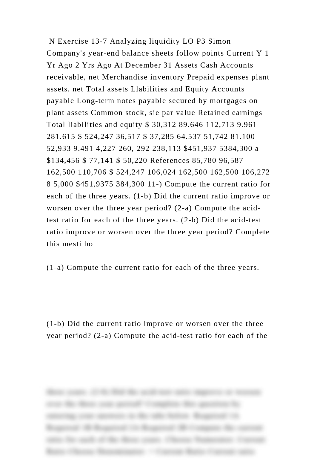 N Exercise 13-7 Analyzing liquidity LO P3 Simon Companys year-end ba.docx_dpy0mocwirs_page2