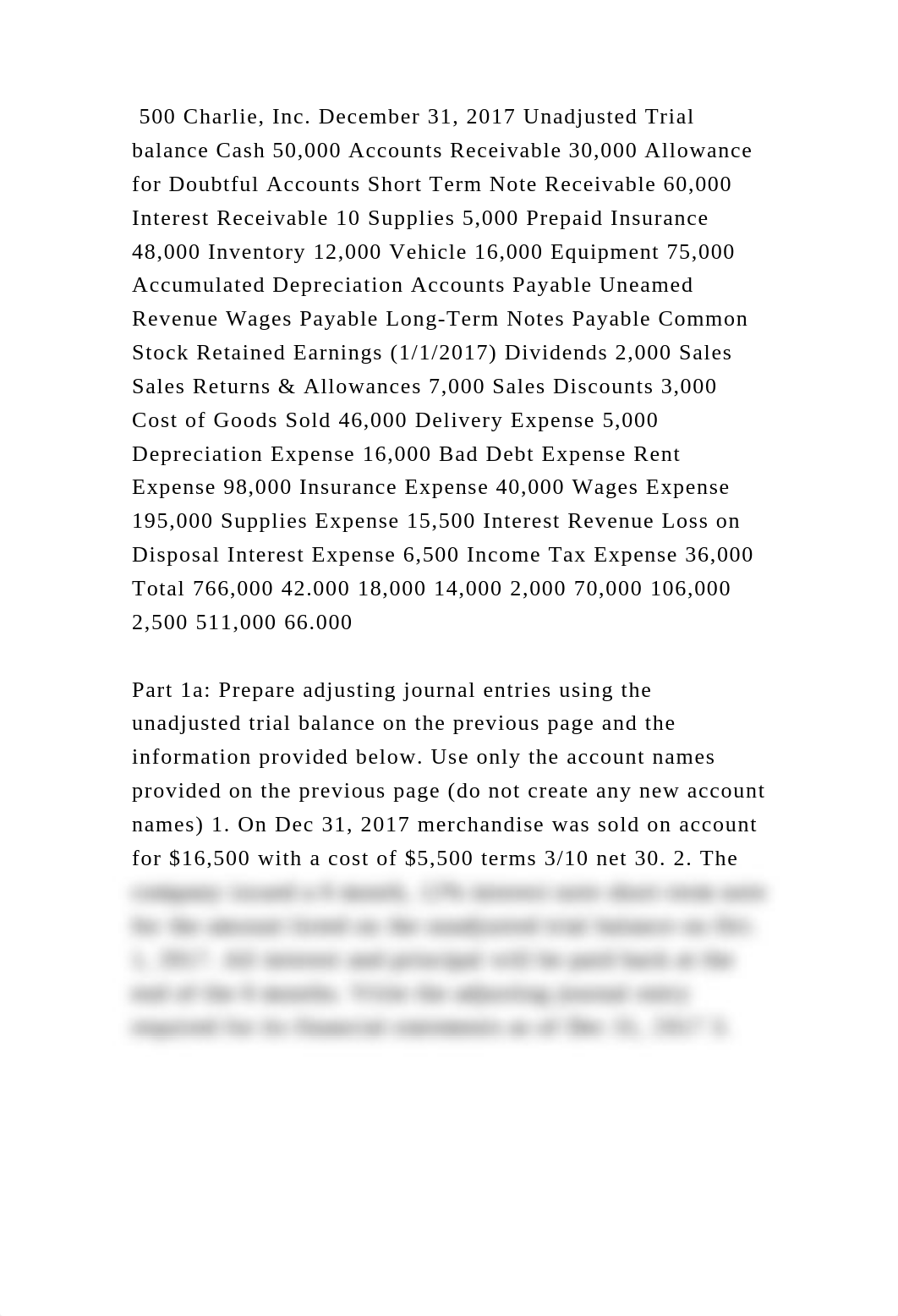 500 Charlie, Inc. December 31, 2017 Unadjusted Trial balance Cash 50,.docx_dpydu79ub3g_page2