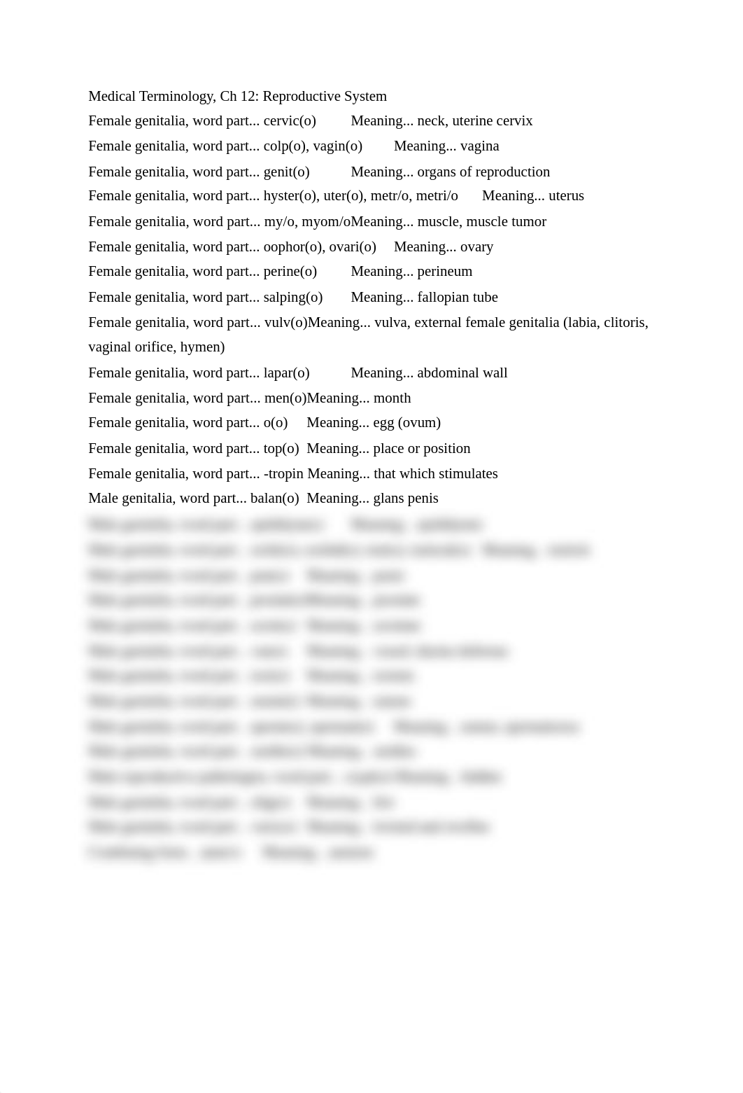 Medical Terminology, Ch 12 Reproductive System.docx_dpyo5e2apx9_page1