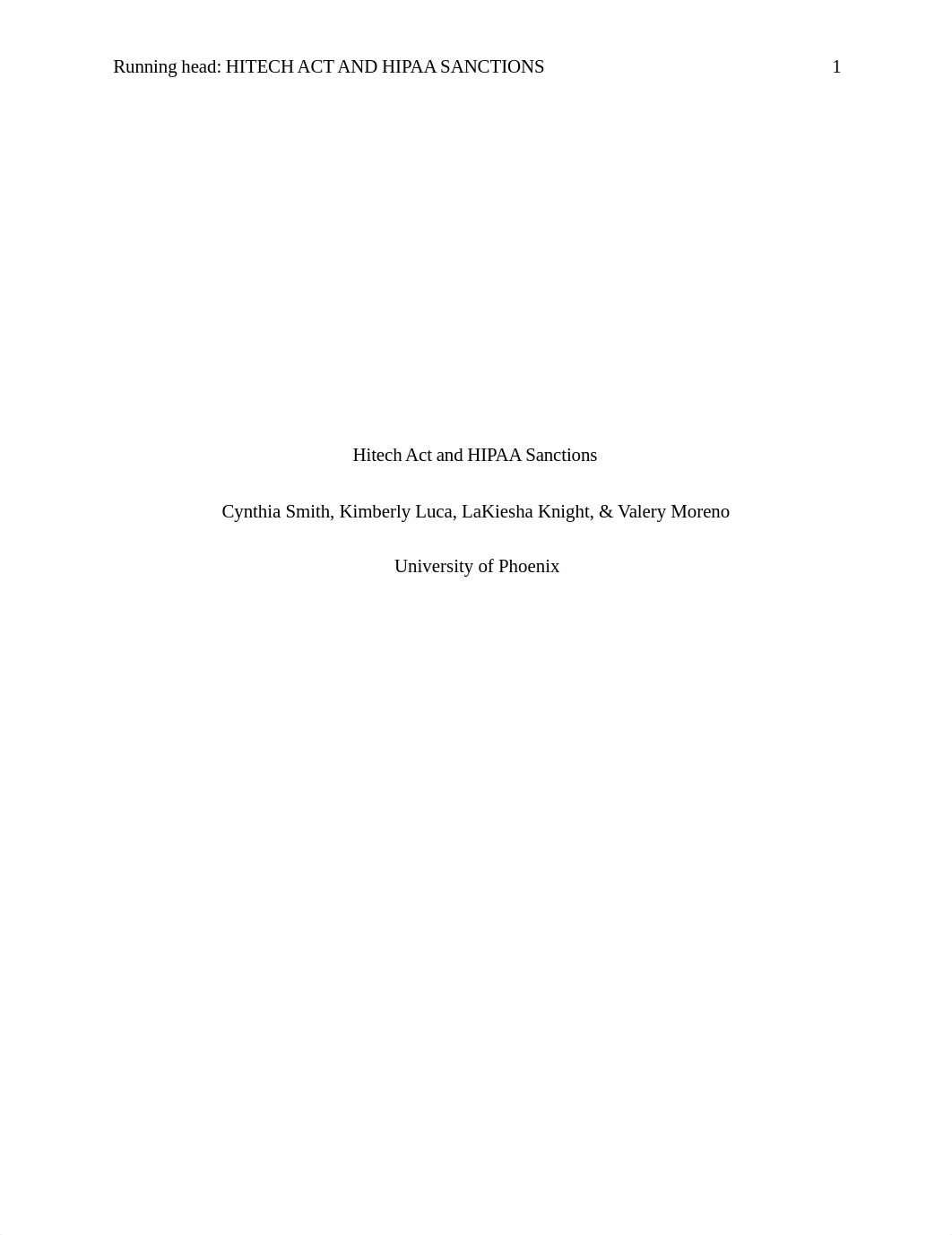 Week 4 Team Assignment HITECH ACT and HIPAA Sections (1) (1).docx_dpzcbgon93p_page1