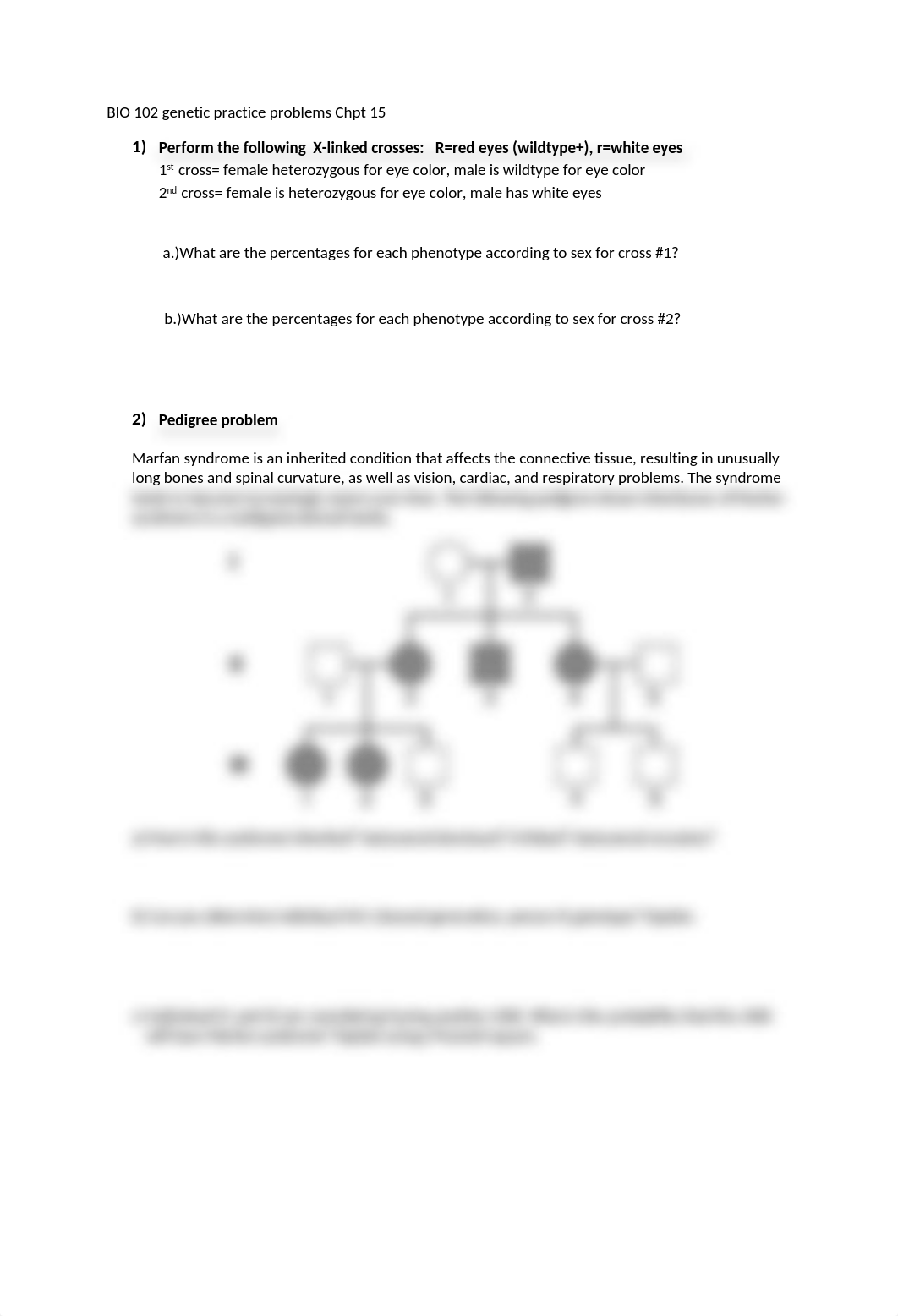 BIO 102 genetic practice problems Chpt 15.docx_dq09oxocg46_page1