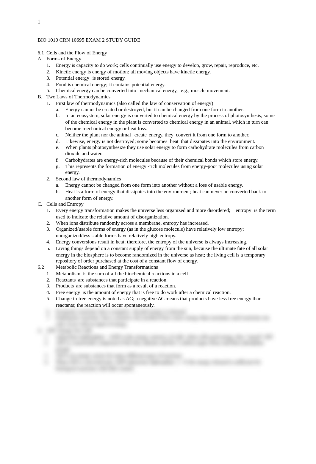 BIO 1010 CRN 10695 EXAM 2 STUDY GUIDE.docx_dq0io12xtxe_page1