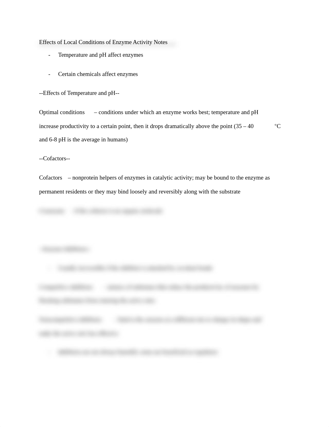 Effects of Local Conditions of Enzyme Activity Notes_dq0wwvpmu53_page1