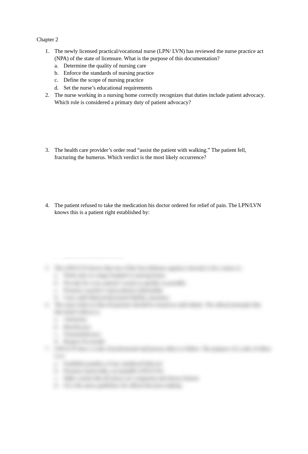 Chapter 2 Legal and ethical aspects of nursing questions.docx_dq17v1rwvmf_page1