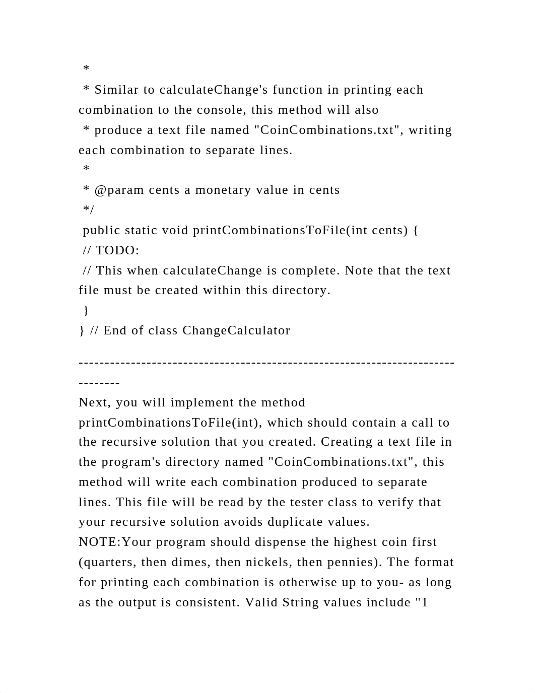 JavaUsing the provided ChangeCalculator class, implement the recur.docx_dq1gur4et8s_page4