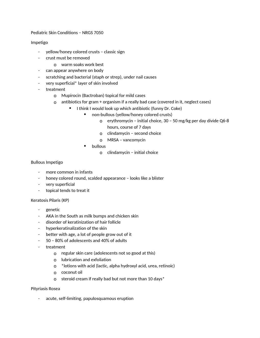 Pediatric Skin Conditions - NRSG 7050.docx_dq1pu37bsgf_page1