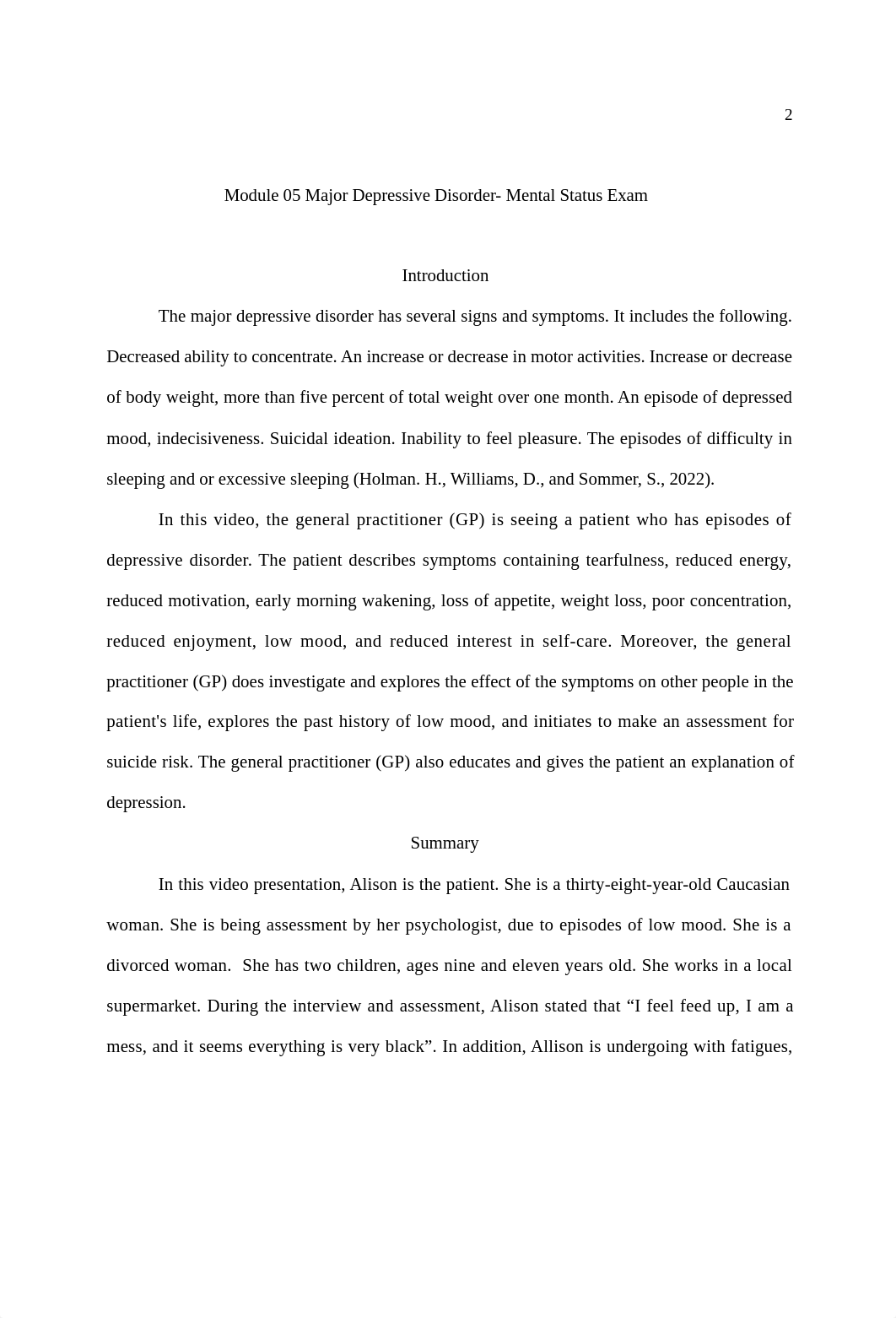 Module 5 Major Depressive Disorder - Mental Status Exam .docx_dq1xzow9atl_page2