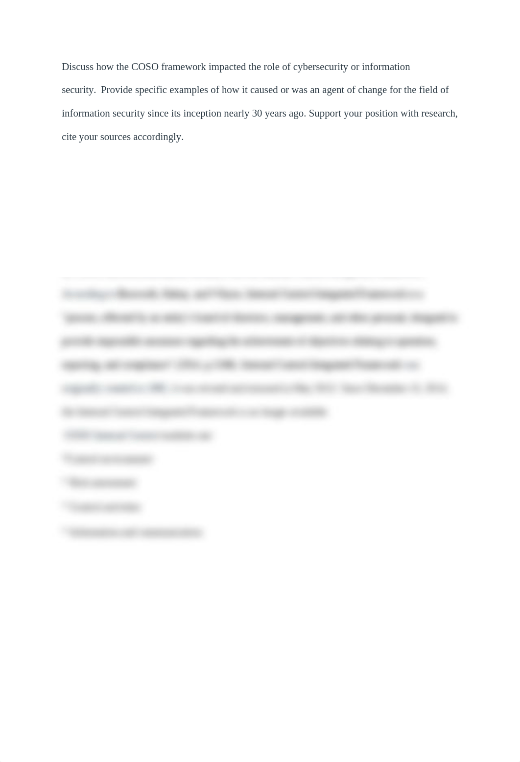 Discuss COSO framework impacted the role of cybersecurity or information security.docx_dq23iq59q5t_page1