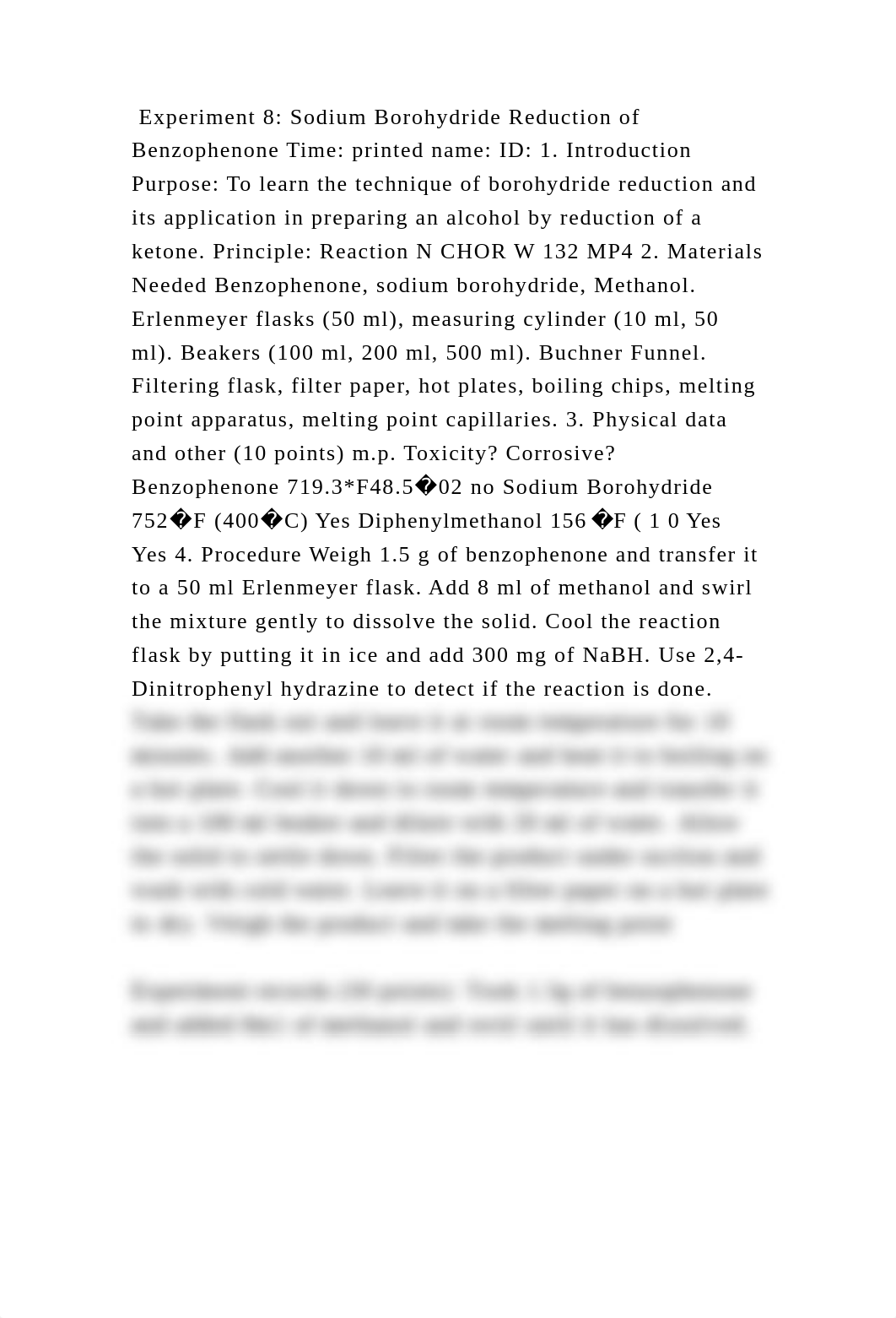 Experiment 8 Sodium Borohydride Reduction of Benzophenone Time prin.docx_dq2v7vb4qg1_page2