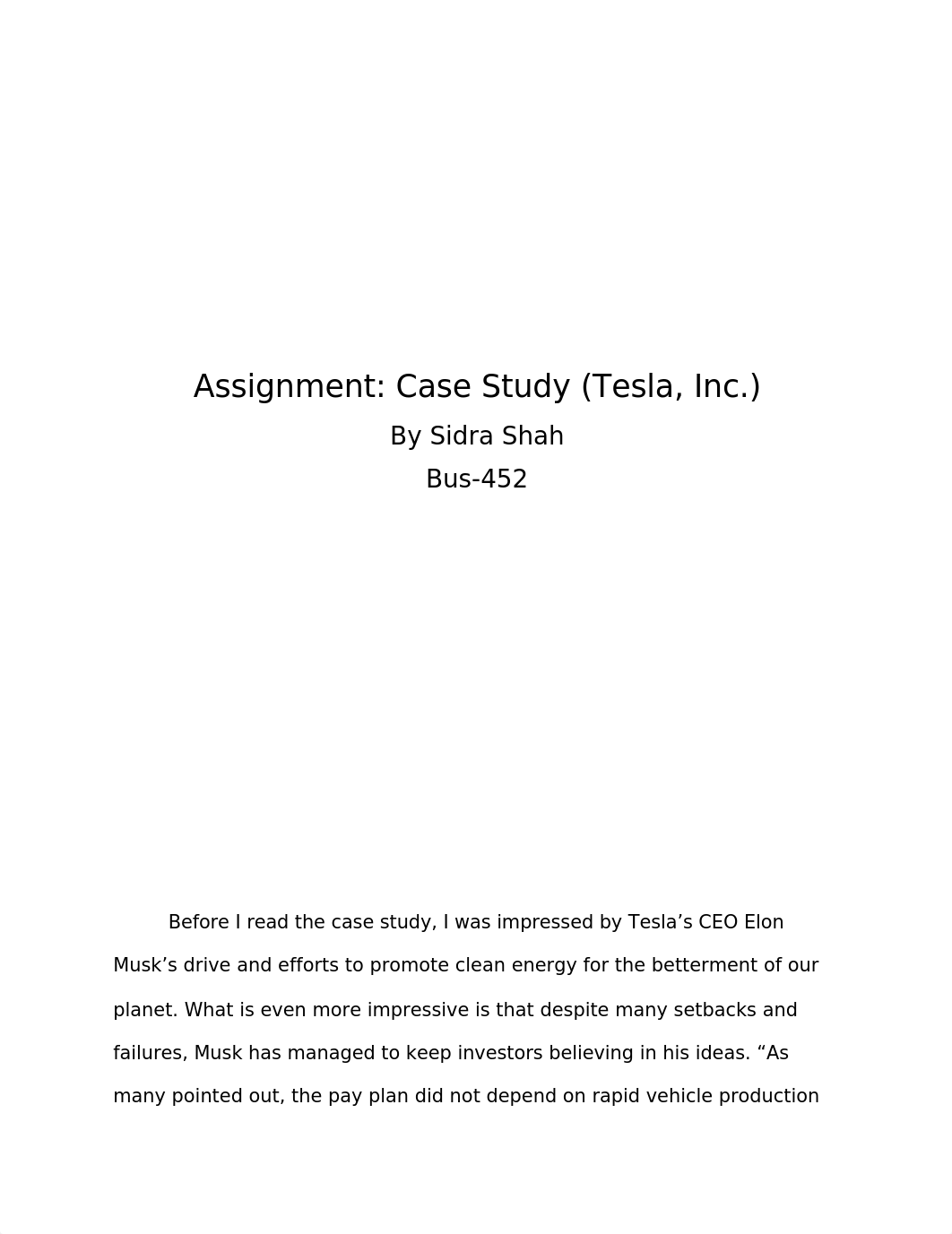 Tesla Case Study By Sidra Shah.docx_dq34rdrs4sn_page1