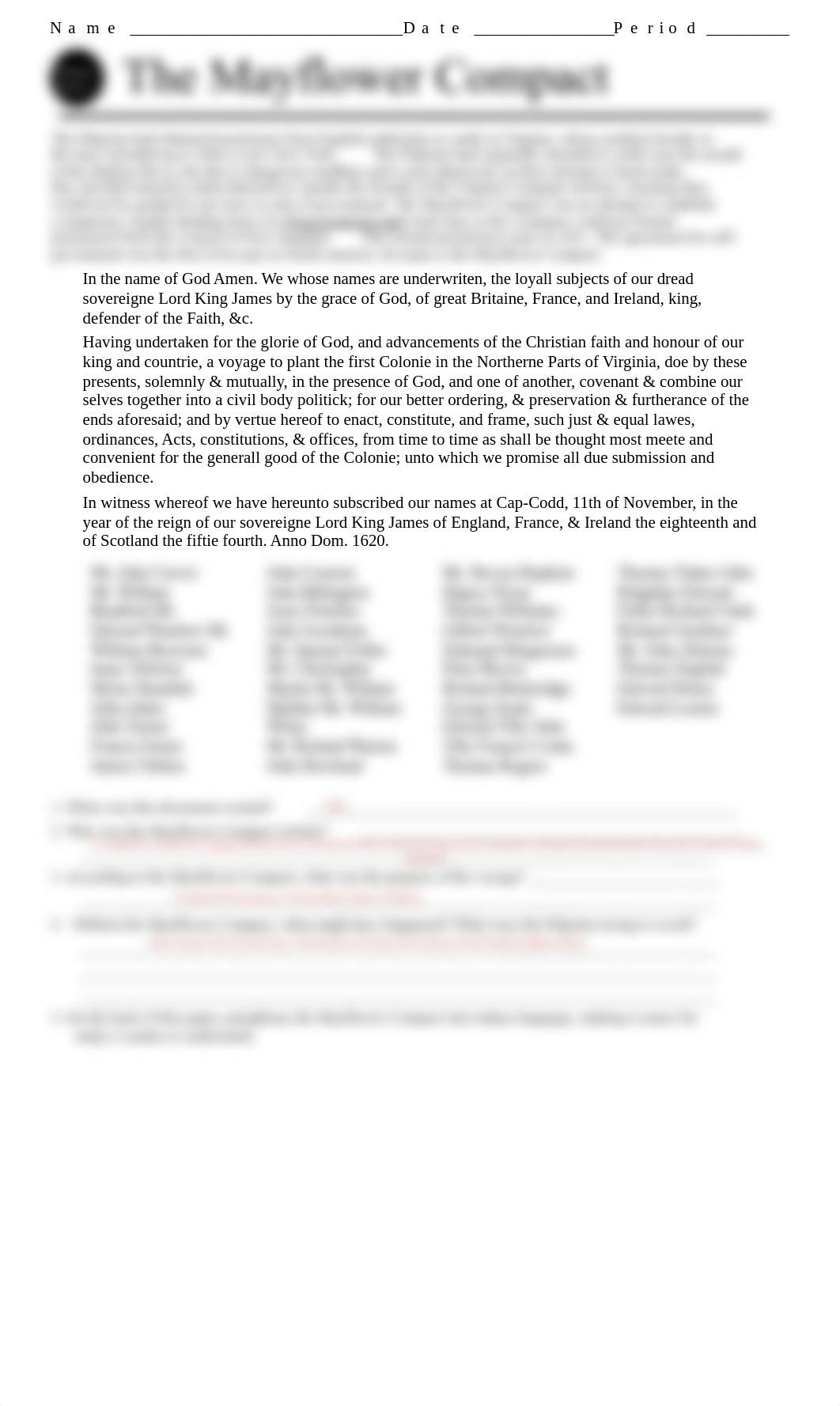 Mayflower Compact Primary Sources Reading and Questions-2.pdf_dq35h66gbsx_page1