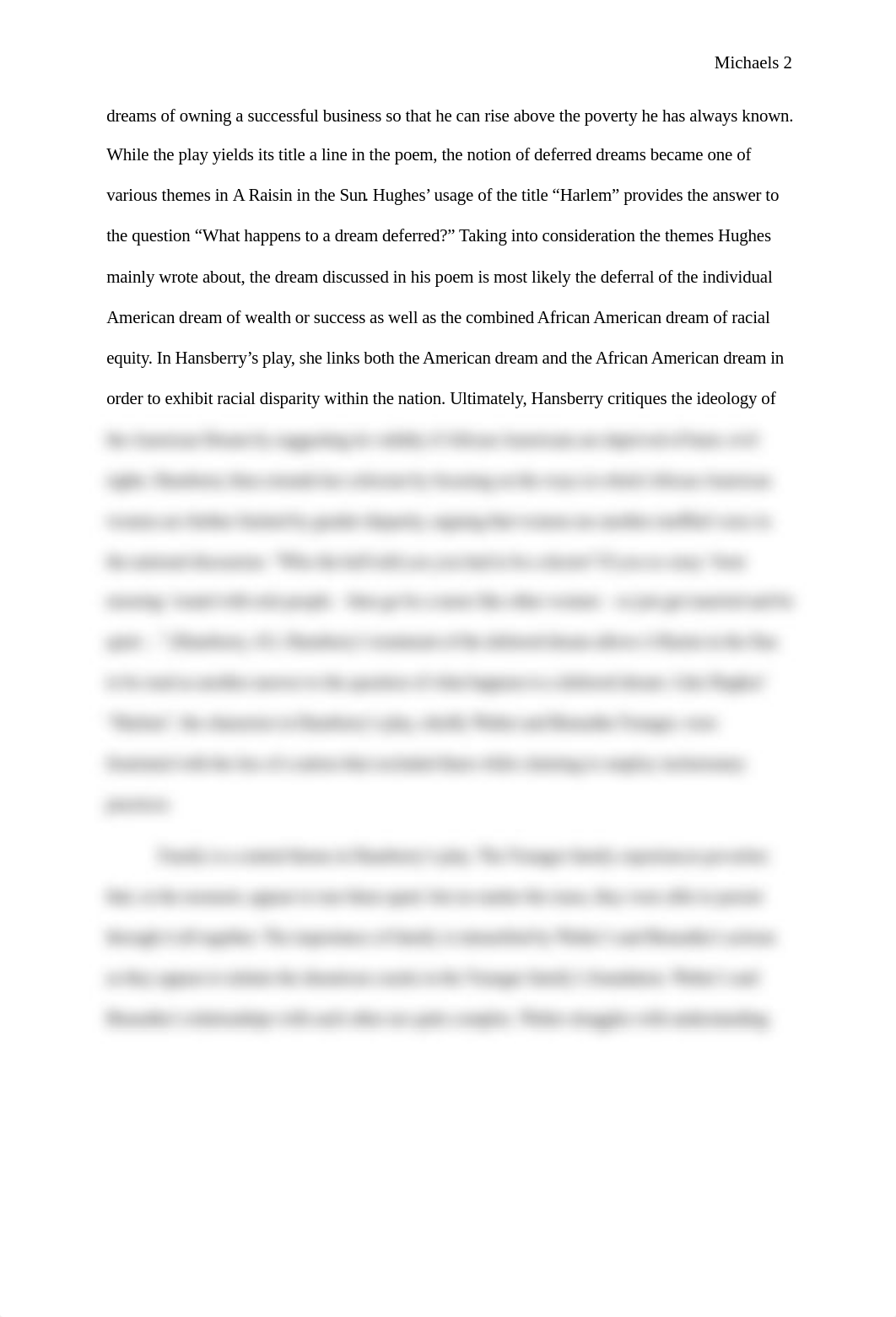 An Analytical Breakdown of Hansberry's A Raisin in the Sun and its Intended Messages CJM.docx_dq35k3r3kcz_page2