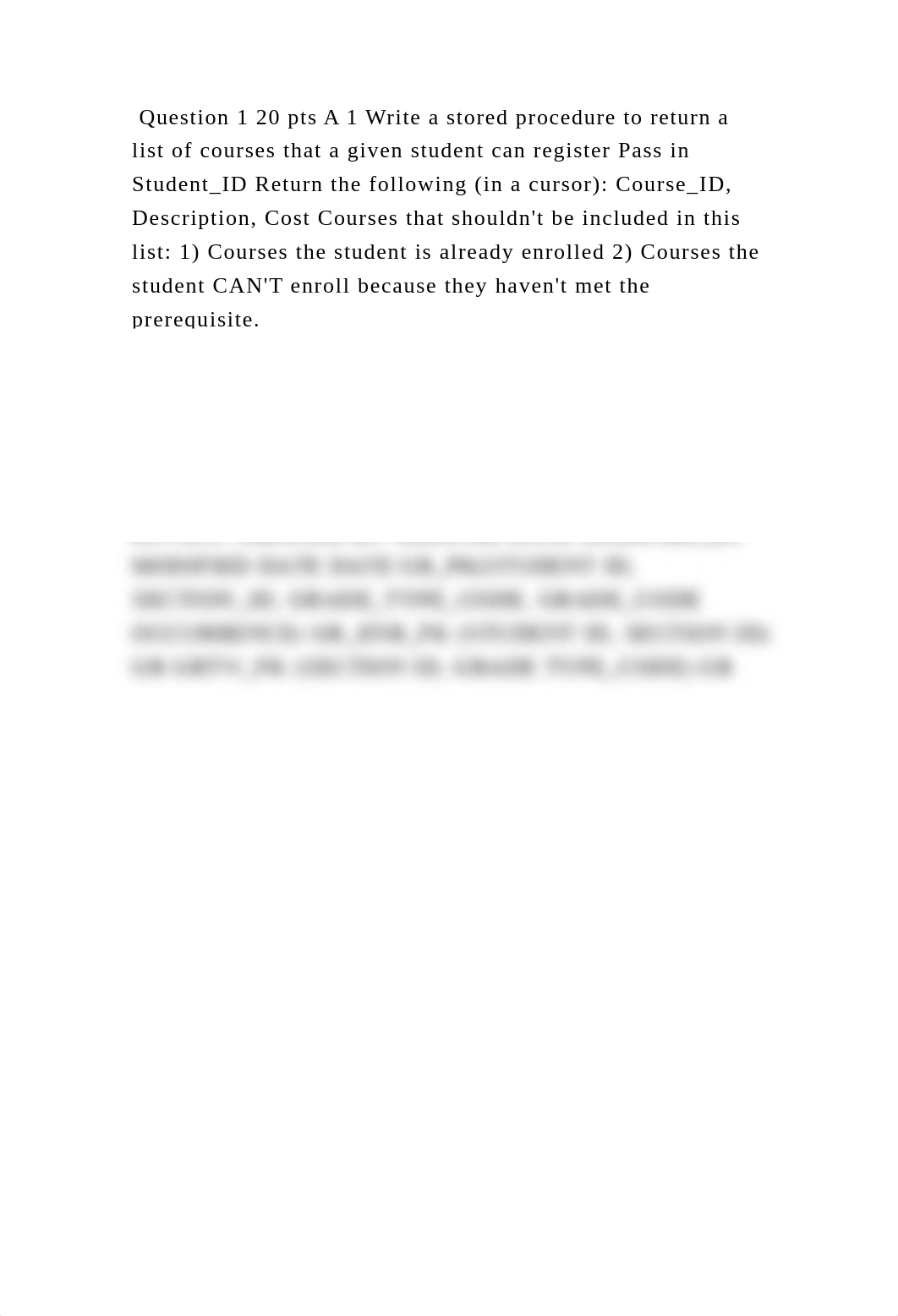 Question 1 20 pts A 1 Write a stored procedure to return a list of co.docx_dq3c54a1xx7_page2