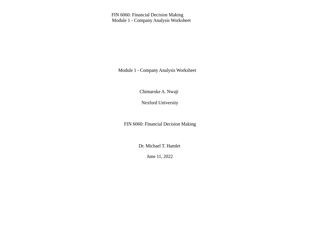FIN 6060 Module 1 - Company Analysis Worksheet.docx_dq4w8z164n0_page1