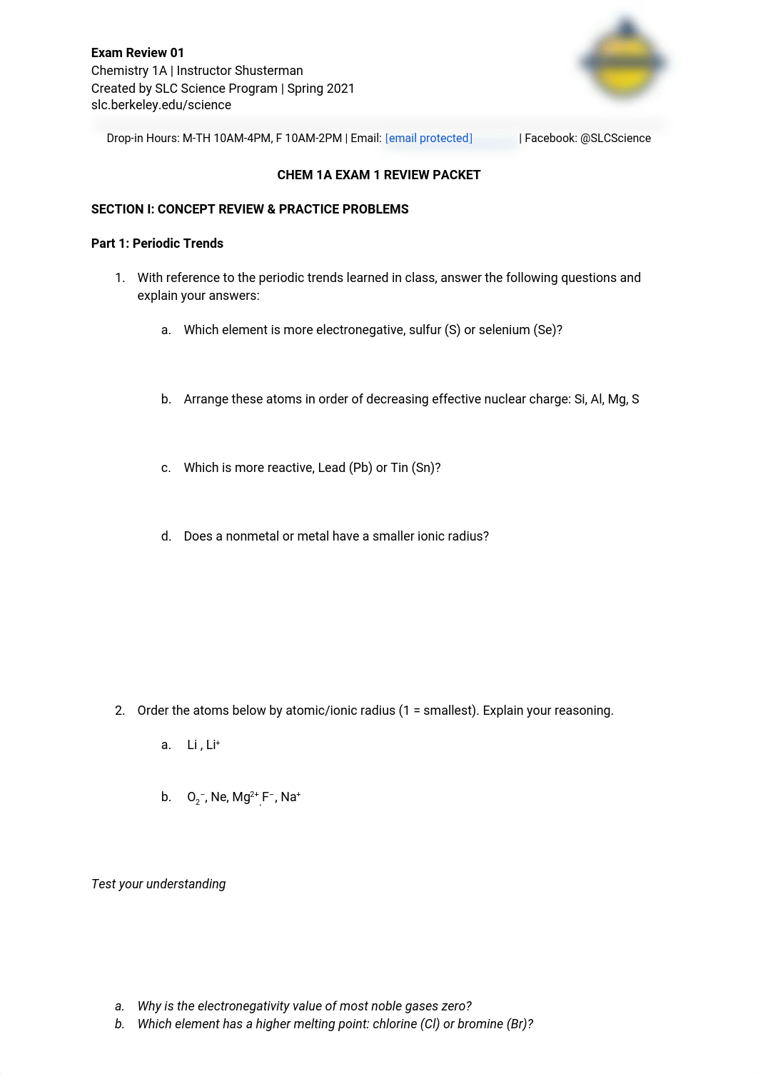 21SP-Chem1A-Shusterman-Exam1ReviewPacket.pdf_dq4wddo3bxs_page1