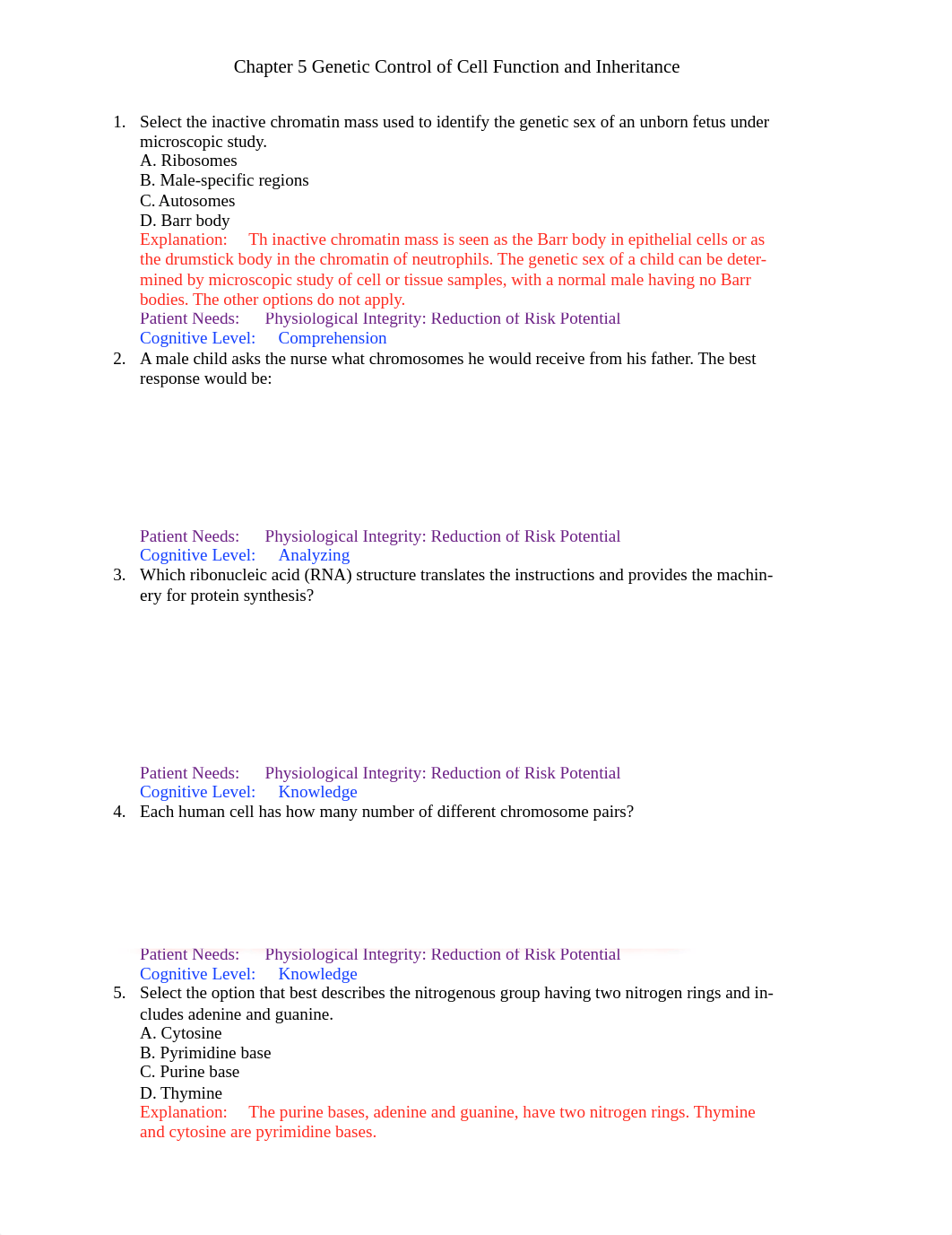 Ch. 5 Genetic Control of Cell Function and Inheritance.docx_dq4zo8kbvwv_page1