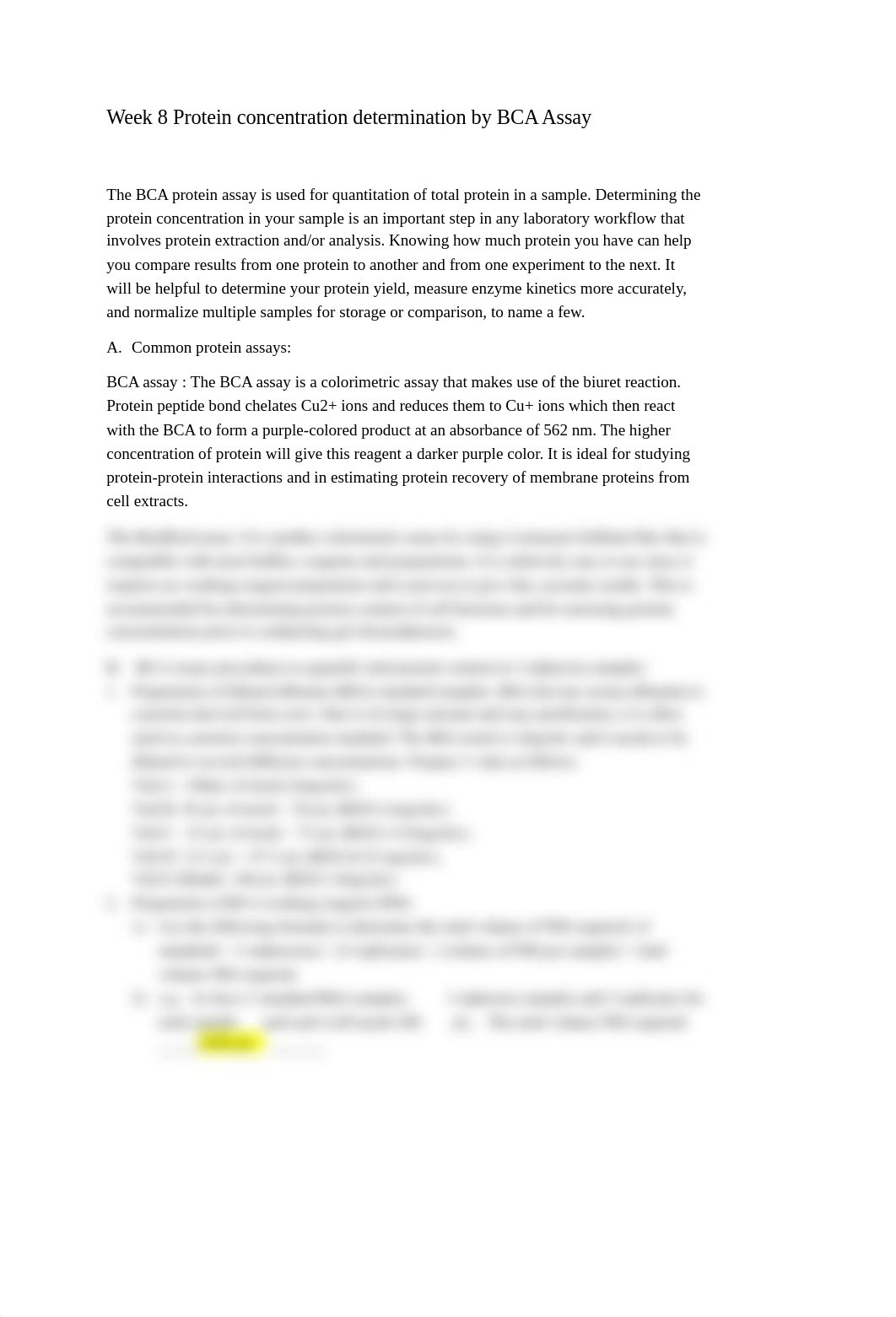 Week 8 Protein concentration determination by BCA Assay (1).docx_dq562z74lgh_page1