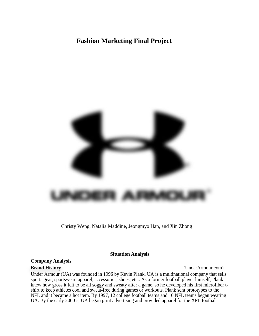 Under Armour MAR 365 final project (1).docx_dq5bnvldd9z_page1