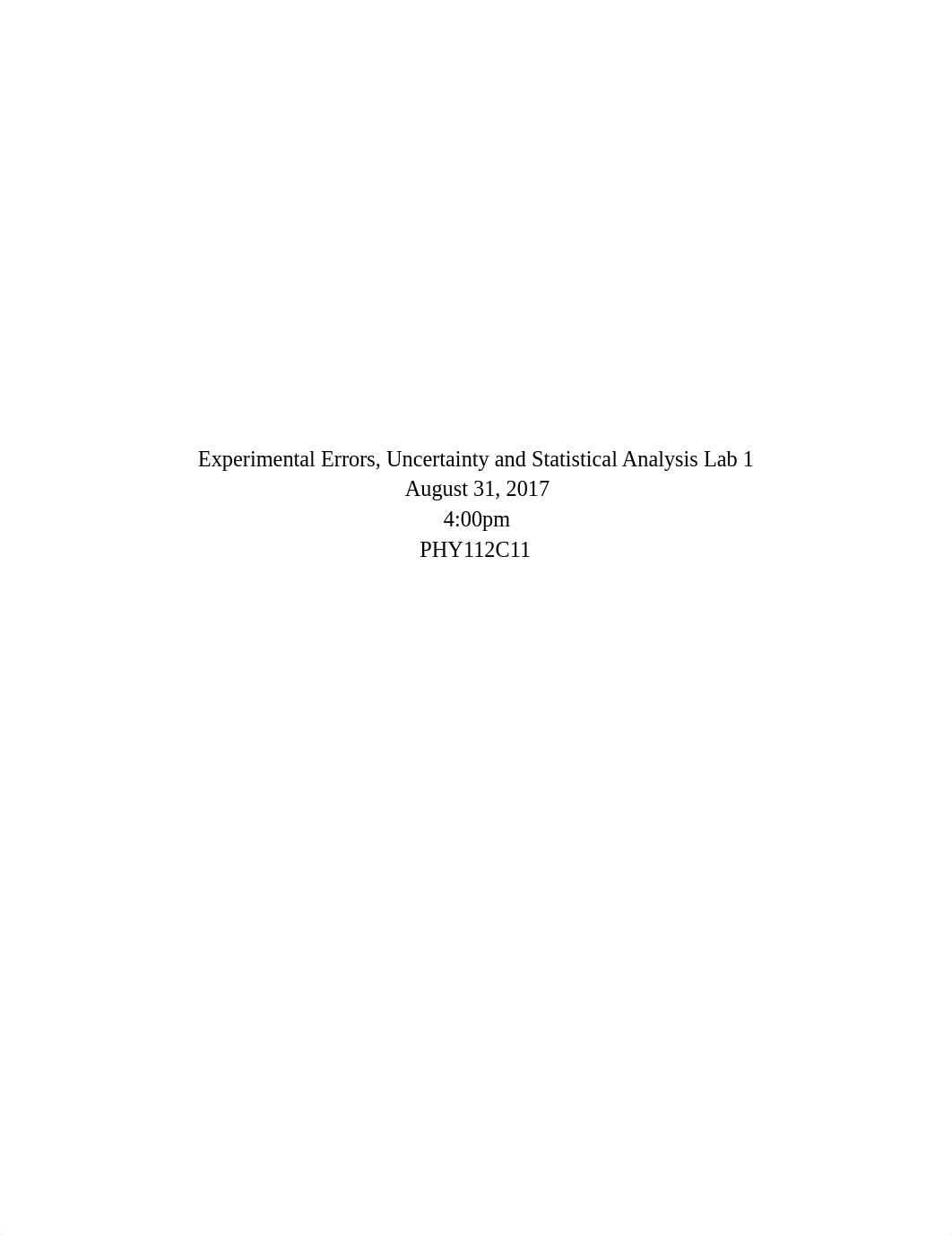 Experimental Errors, Uncertainty and Statistical Analysis Lab 1.pdf_dq5de4nlndx_page1