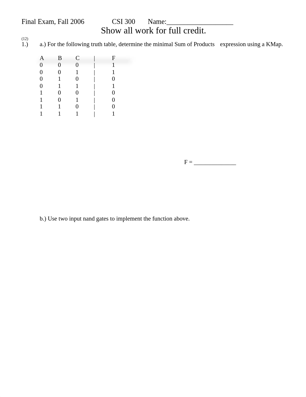 Final Exam Fall 2006 on Computer Organization and Architecture_dq5ozz071yl_page1