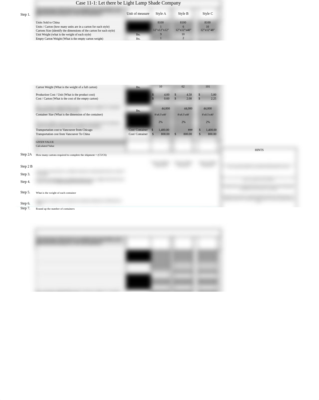 Case 11-1 Let There Be Light Lamp Shade Company - Student worksheet - w_HINTS2 (1).xlsx_dq61rwmgnr3_page1