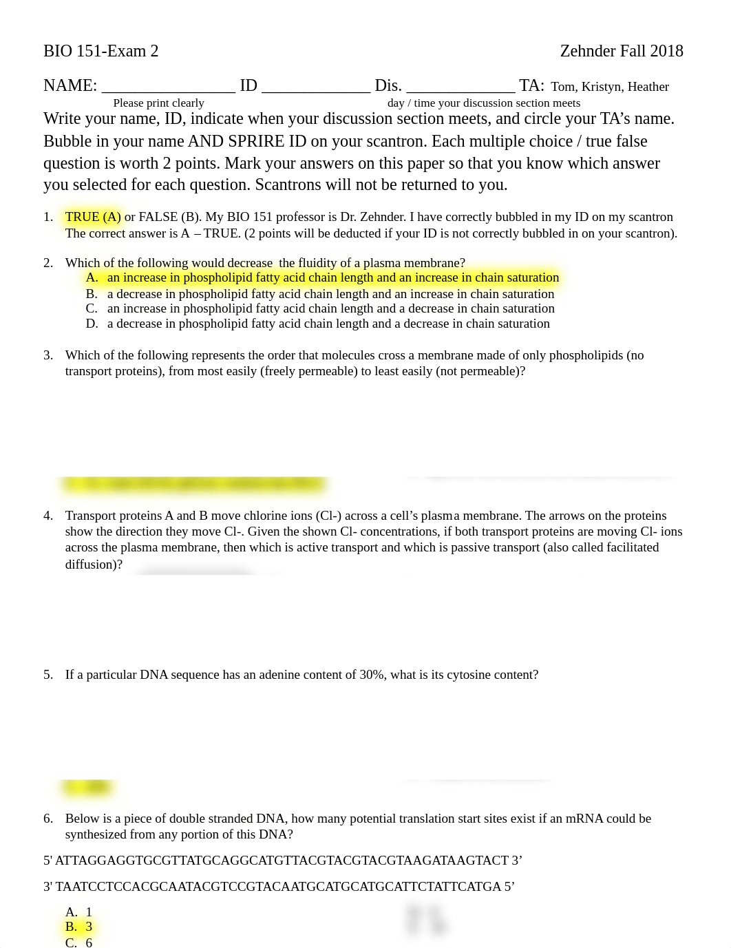 BIO 151 exam 2 2018 - ANSWER KEY.pdf_dq68cmc138g_page1