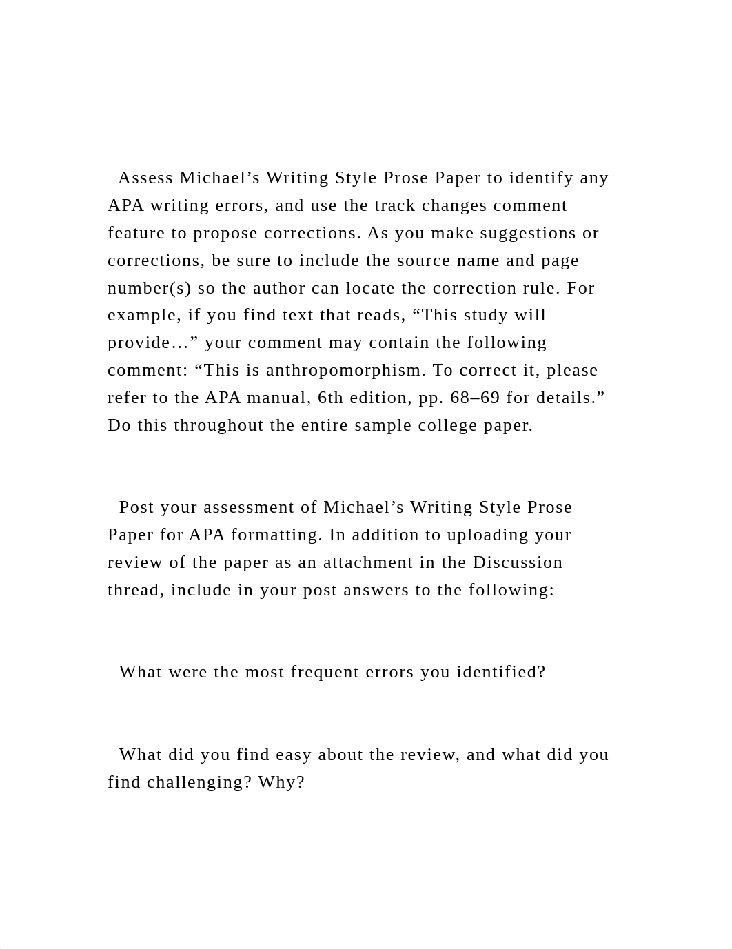 Assess Michael's Writing Style Prose Paper to identify any APA .docx_dq6ssubt5bn_page2