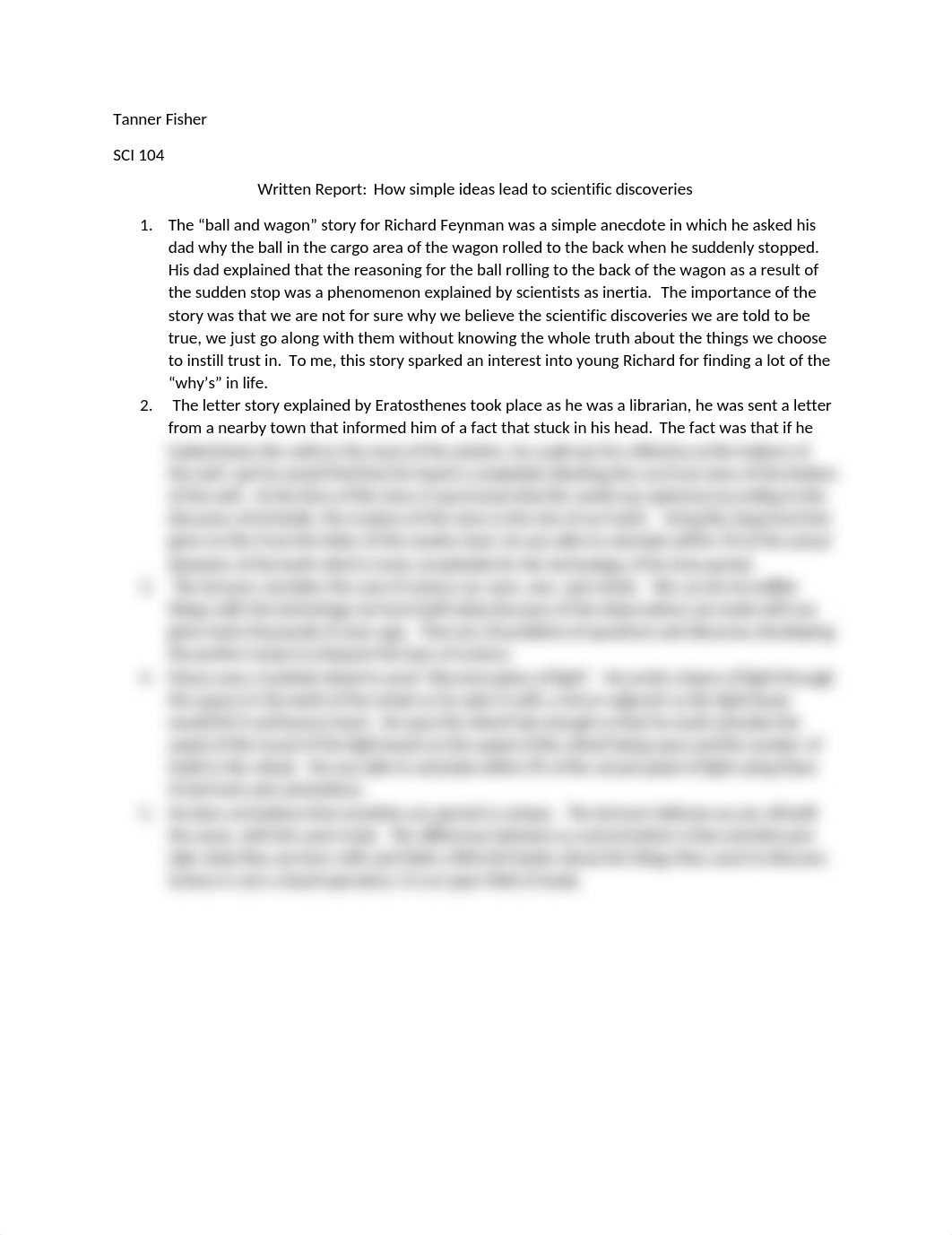 Written Report; How simple ideas lead to scientific discoveries.docx_dq7h4hm0fd5_page1