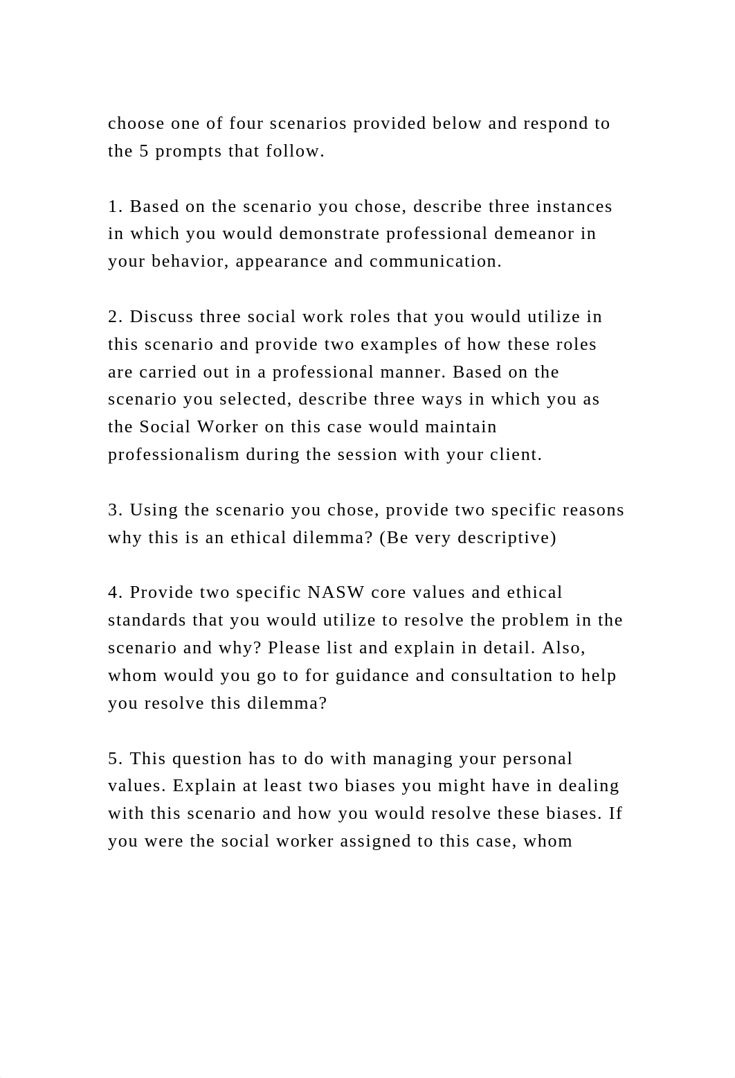 choose one of four scenarios provided below and respond to the 5 pro.docx_dq87mc1cmy1_page2