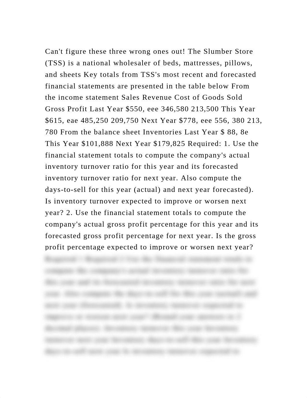 Cant figure these three wrong ones out! The Slumber Store (TSS) is .docx_dq8oh0wya7a_page2