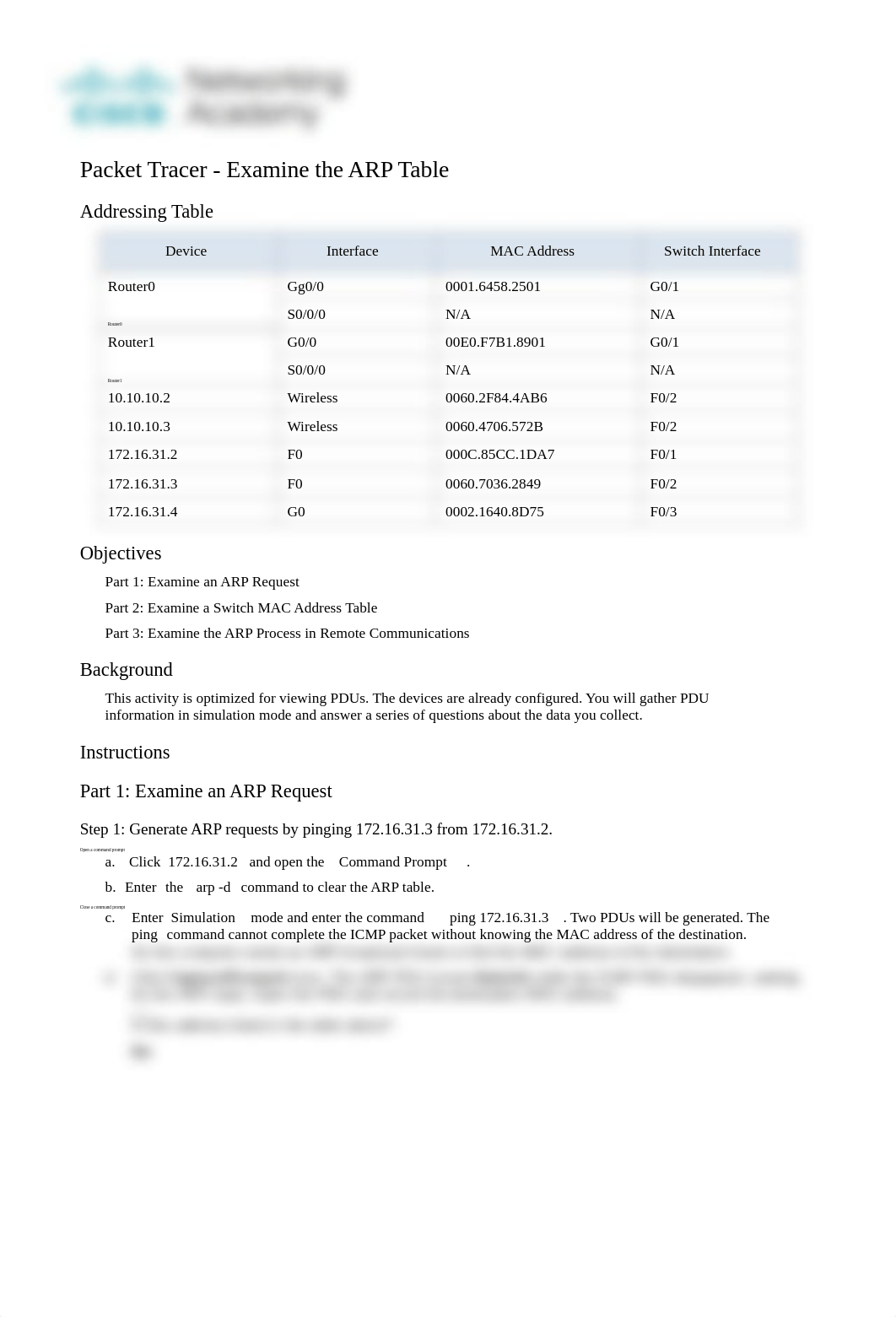 9.2.9 Packet Tracer - Examine the ARP Table.pdf_dq8y21gxtt9_page1