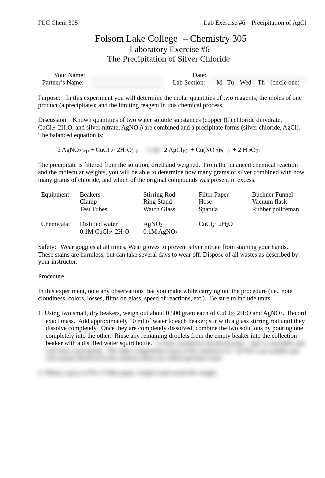 Lab Exercise 6 - Limiting Reagents in the Precipitation of Silver Chloride.pdf_dq94i4r5crx_page1