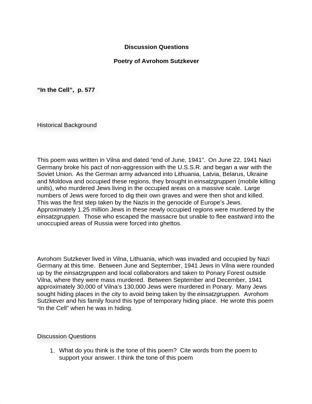 Discussion Questions 8 Poetry of Avrohom Sutzkever.docx_dq963rnq2ue_page1