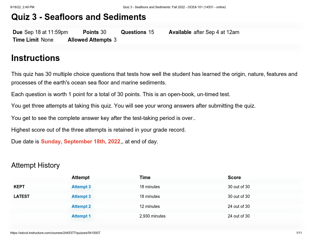 Quiz 3 - Seafloors and Sediments take three.pdf_dq9fvre48f6_page1