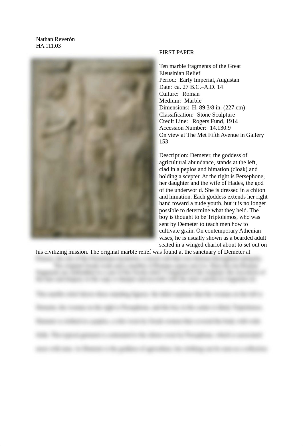 First Paper Ten marble fragments of the Great Eleusinian Relief.docx_dq9kj4qvl95_page1