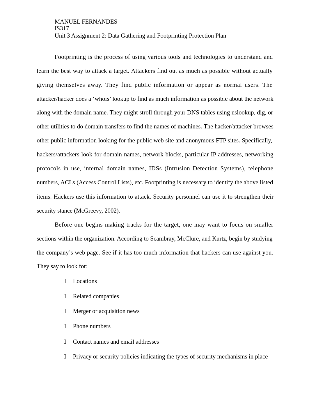 Unit 3 Assignment 2 - Data Gathering and Footprinting Protection Plan_dqalkcr3y0u_page1