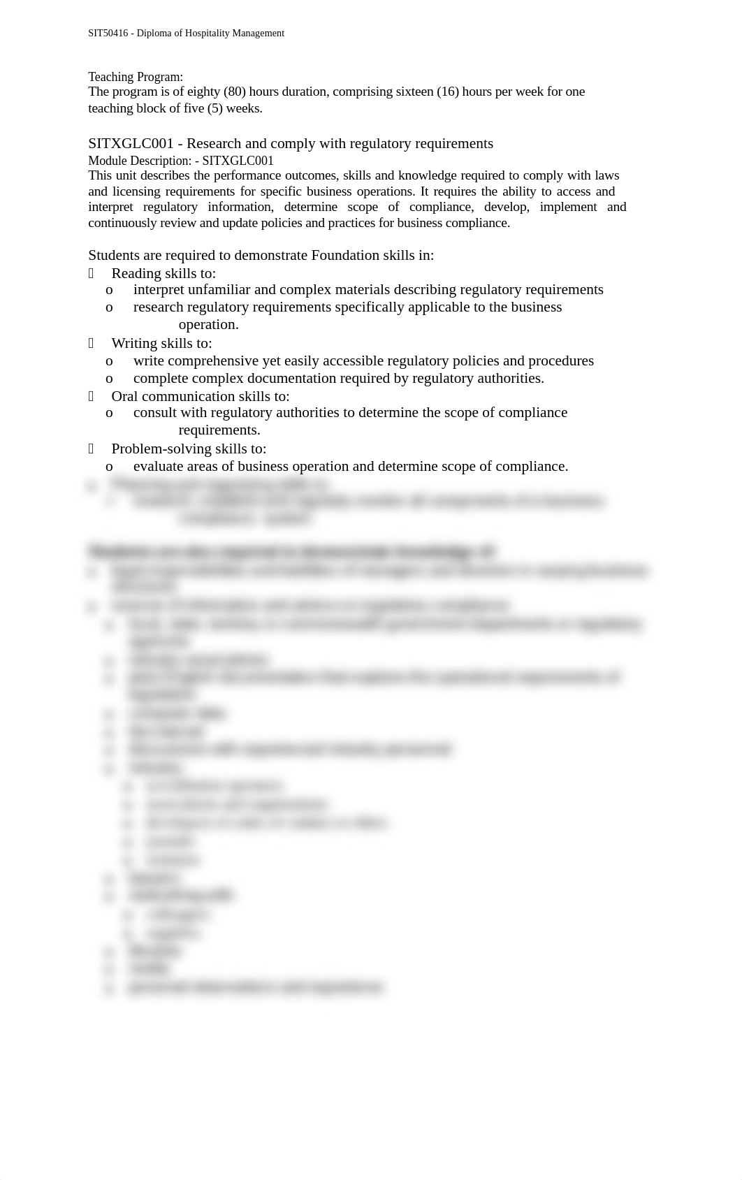 SITXGLC001 - Research and comply with regulatory requirements  - SITXMGT002 - Establish and conduct_dqb3j3hnrfx_page3