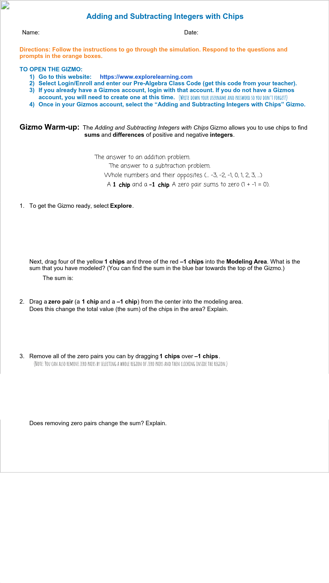 Bryan Cazares duncan - GIZMO Worksheet: Add & Subtract Integers.pdf_dqb5561iizd_page1